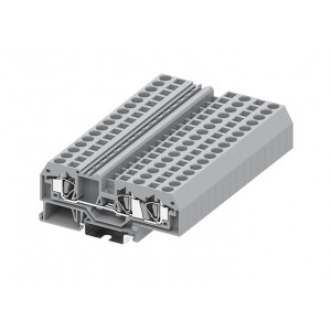 Проходная клемма 206951, Проходная клемма, 3 точки подключения, тип фиксации провода: пружинный, номинальное сечение: 6 мм кв., 41A, 800V, ширина: 8 мм, цвет: серый, тип монтажа: DIN35