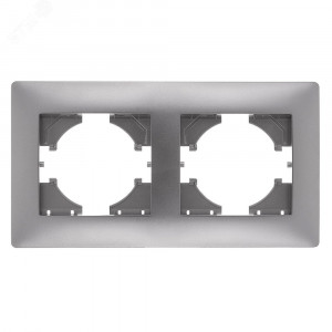 Рамка 2-м Bravo серебр. С1020-004