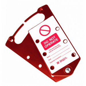 gws265390, Множители замковые алюминиевые с этикетками «DO NOT OPERATE», 184х76х5 мм, цвет – красный, 5 шт/упак
