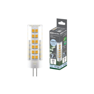 Лампа светодиодная G4-7 Вт-230 В-4000 К, SMD, 18,5x57 мм SQ0340-0220