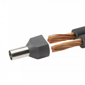 Наконечник-гильза двойная с изолир.фланцем 0,75 кв.мм серый (НШВИ2) IFD2-0.75-8GR