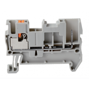 Клемма для разъемов UJ6-2.5V, Клемма для подключения внешнего разъема, тип фиксации провода: Push-in, номинальное сечение: 2,5 мм кв., 24A, 500V, ширина: 5,2 мм, цвет: серый, тип монтажа: DIN35