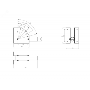 Кронштейн для уличного светильника SPP-AC2-0-230-060 230х150х130 d60мм с перемен. углом Б0047650
