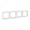 Изображение товара Стокгольм Рамка 4-местная белая с линией цвета черный PROxima EZM-G-305-20