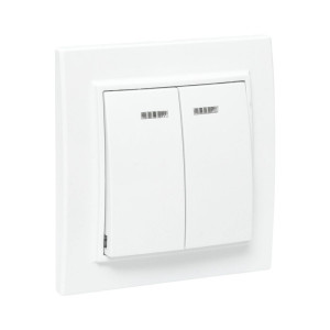 Выключатель 2-кл. СП Минск 10А IP20 с индикатором бел. Basic ERV10-123-10