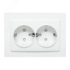 Розетка 2-м СП Минск 16А IP20 с заземл. защ. шторки бел. Basic ERR16-128-100