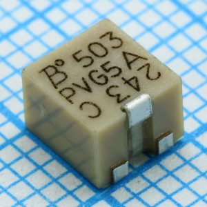 PVG5A503C03R00, Потенциометр многооборотный керметный 50кОм 0.25Вт ±10% (4.8х3.9х5.3)мм SMD лента на катушке