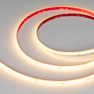 Лента герметичная COB-SE-X480-8mm 24V Warm2700 (10 W/m, IP65, 5m) 045857, Лента COB сплошной засветки без видимых светодиодов, герметичная IP65 (SE - силиконовое покрытие). Светодиоды CSP 480 шт/м (2400шт на 5м). Цвет свечения ТЕПЛЫЙ 2700K, высокий индекс цветопередачи CRI>90, угол 150°. Мощность 10 Вт/м (50 Вт на 5м), питание