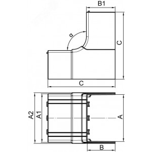 Угол для кабель-канала внутренний изменяемый 70-120град. 100х60 NIAV 01729