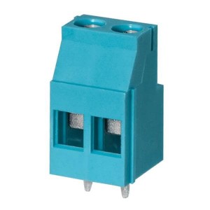 TB010-508-02BE, Фиксированные клеммные колодки Terminal block, screw type, 5.08 , horizontal, 2 poles, CUI Blue, slotted screw, PCB mount
