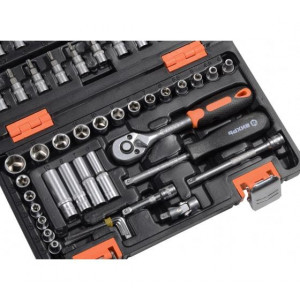 Набор инструментов 1/4дюйм CrV (пластик. кейс 57 предм.) 73/6/7/2
