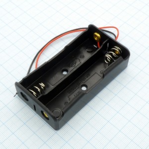 Держ.батарей 2*18650 с проводом, держатель батарей