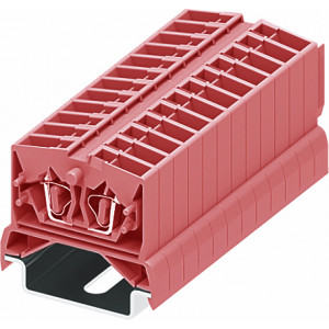 Проходная клемма (MINI) 254379, Проходная клемма, MINI, верхний подвод кабеля, 2 точки подключения, тип фиксации провода: пружинный, номинальное сечение: 2,5 мм кв., 24A, 800V, ширина: 6 мм, цвет: розовый, тип монтажа: DIN35