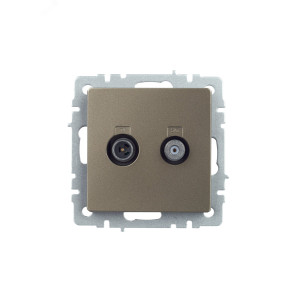 BRITE Розетка двойная TV+SAT РТВ/РСп12-БрШ шампань BR-AF20-O-K37