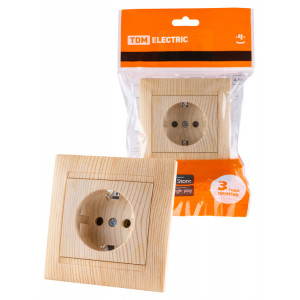 Розетка 2П+З 16А 250В сосна "Лама" SQ1815-0323