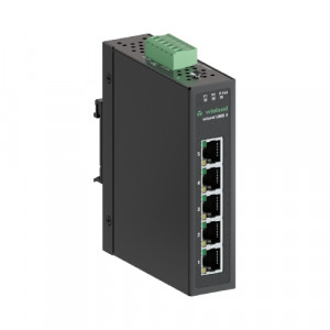 Коммутатор WIENET UMS 5-W, Коммутатор серии WieNet, неуправляемый, 5 портов RJ45 скорость передачи 10/100 MBit/s, номинальное напряжение: 12-48 VDC, монтаж: на DIN рейку, материал корпуса: алюминий
