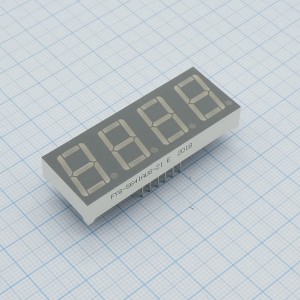 FYQ-5641AUG-21, 4-х разрядный индикатор 14,2мм/зеленый/570нм/60-80мкд/ОК