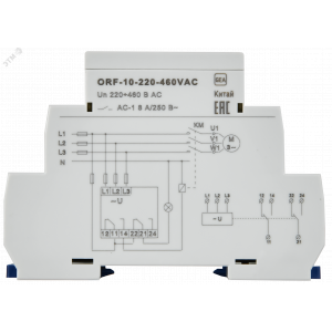 Реле фаз ORF-10 3ф. 2 конт. 220-460В AC ORF-10-220-460VAC