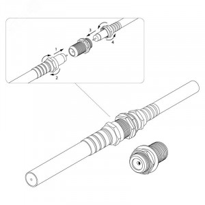Переход гнездо F-гнездо F "Бочка" с кольцом 05-4201