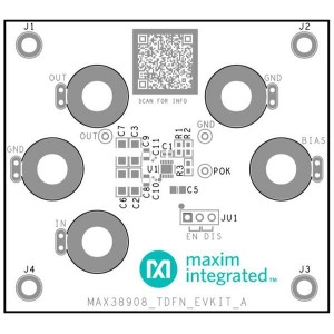 MAX38908EVK#TDFN, Средства разработки интегральных схем (ИС) управления питанием 2A &4A NMOS LDO Linear Regulator