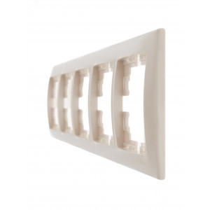 Рамка 5-м Mira горизонт. крем. 701-0300-150