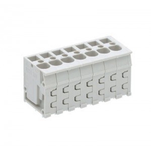 Клемма Wiecon 8158 / 7 TOP V OB, Клемма вертикальный подвод кабеля, на плату, шаг: 5.0 мм, 7 полюсов, фиксация провода пружинная, исполнение: без маркировки, 300V, 16А, цвет: серый