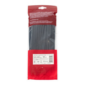 Хомут P6.6 стандартный (ч), 4.8x200 (100шт) FlexLock PROxima plc-fl-ctsb-4.8x200