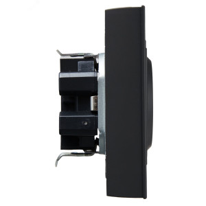 Розетка 2-м СП BRITE РС12-3-БрГ 16А в сборе с заземл. без защ. шторок графит BR-R21-16-K53-F