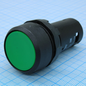 EB22 возвратная зеленая NO+NC 300 В, Кнопка без фиксации 5А 300В D=22мм