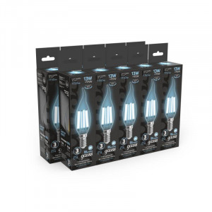 Лампа светодиодная филаментная Black Filament 13Вт свеча на ветру 4100К нейтр. бел. E14 1150лм 104801213