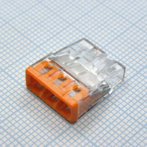 2273-243, 3х(0,5-2,5мм2), не горюч.,контакт.паста. Для быстрого соединения Cu+Al проводов