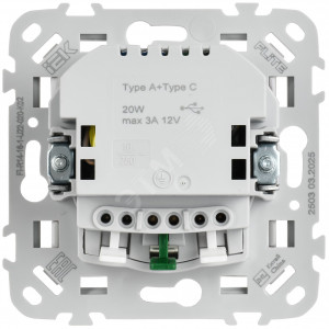 FLITE Розетка 1-местная с заземлением с защитными шторками 16А с USB A+C 20Вт безвинтовое крепление РСЮшс11-1-ФлЧ черный IEK FI-R14-16-1-U22-020-K02