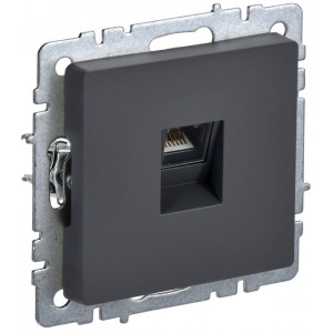 IEK BRITE BASE Графит Розетка комп RJ45 кат.5E РК10-БрГ