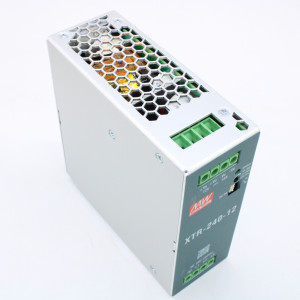 XTR-240-12, Преобразователь AC-DC 3ф на DIN-рейку 180Вт, выход 12В/15A (пиковый 22.5А), рег. вых 12…15В, вход 320…600В AC, 47…63Гц /450…800В DC, DC OK, изоляция 4870В AC, 48х125,2х125мм, -40…+85°С, возможность параллельного подключения