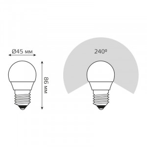 Лампа светодиодная Elementary 12Вт P45 шар 3000К тепл. бел. E27 880лм 53212