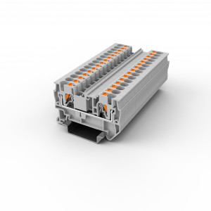Проходная клемма UPT-4-GY, Проходная клемма, тип фиксации провода: Push-in, номинальное сечение: 4 мм кв., 32A, 800V, ширина: 6,2 мм, цвет: серый, тип монтажа: DIN35