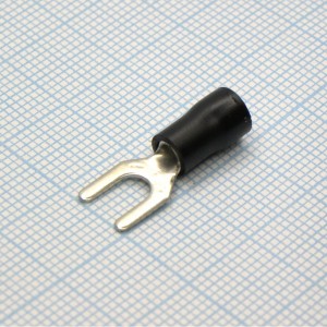 SV2-4L Black, наконечник кабельный вилочный с изоляцией d=4.3мм, сеч. пров.1.5-2.5мм2