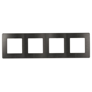 Рамка для розеток и выключателей Серия 12 12-5104-12 на 4 поста, Сатин, графит Б0052535