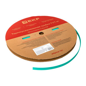 Термоусаживаемая трубка ТУТ нг 10/5 зелёная рулон PROxima tut-10-j