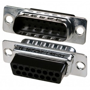 167293-1, Корпус разъема D Sub, Серия AMPLIMITE HDP-20, D Sub, DB, Штекер, 15 вывод(-ов)