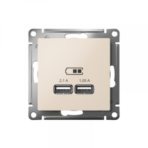 Розетка USB AtlasDesign тип A+A 5В 1х2.1А 2х1.05А механизм беж. SE ATN000233