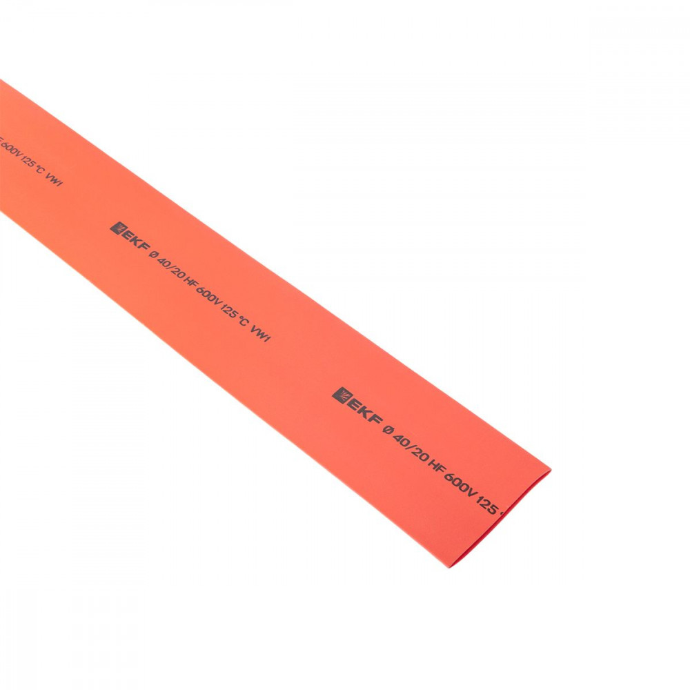 Изображение товара Термоусаживаемая трубка PROxima 40/20 красная 1м для изоляции кабелей