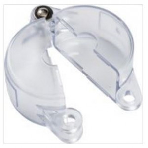 gws145585, Блокиратор вентилей и задвижек стандартный, поликарбонат, диаметр маховика – 254-320 мм, диаметр отверстия для шпинделя – 105 мм, 364х405х76 мм, цвет – прозрачный, 1 шт/упак