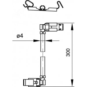 Провод заземления 300 мм с клеммами (для основания и крышки короба) E0001BC