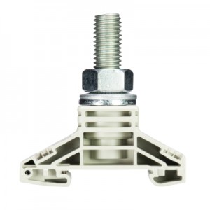 Болтовая клемма BK M12/35, Болтовая клемма, М12, 1 точка подключения, тип фиксации провода: болтовой, 265A, 1000V, ширина: 32 мм, цвет: серый, тип монтажа: DIN35