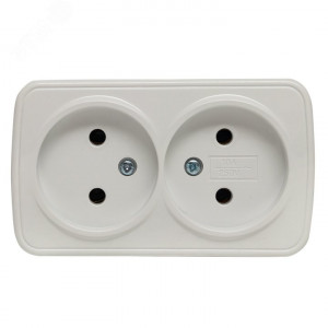 Минск Розетка 2-местная ОП 10А без заземления белая Basic EGR10-102-10