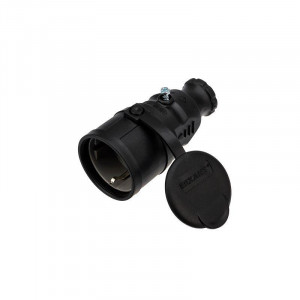 Розетка переносная влагозащ. с крышкой с/з 16А IP44 каучук 111-004