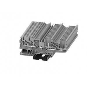 Клемма для разъема 2150-1401, Клемма для подключения внешнего разъема, не изолированная тип фиксации провода: пружинный, номинальное сечение: 1,5 мм кв., 13,5A, 500V, ширина: 3,5 мм, цвет: серый, тип монтажа: DIN35