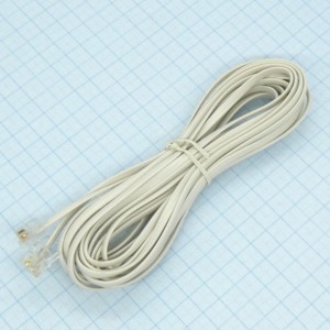 Шнур телефонный линейный  5.0м, Шнур подключения телефонного аппарата к розетке 5м