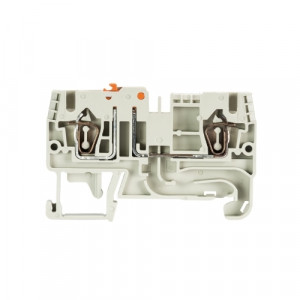 Клемма с размыкателем WKFN 2,5 TKM/35, Клемма с ножевым размыкателем, тип фиксации провода: пружинный, номинальное сечение: 2,5 мм кв., 20A, 630V, ширина: 5 мм, цвет: серый, тип монтажа: DIN35